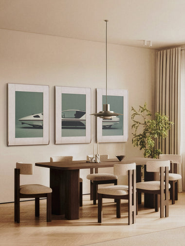 InkPoster Duna by Pininfarina displayed in a modern dining room interior