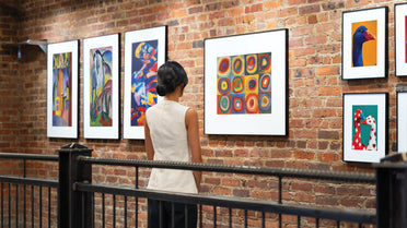 inkposter framed wall art displayed in modern gallery interior